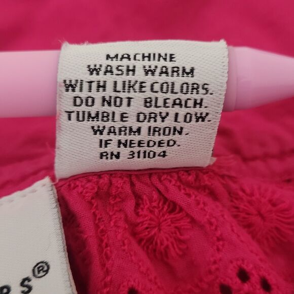 Kim Rogers Pink Eyelet Barbiecore Short Sleeve Bolero Shrug Cardigan Top Small - Picture 5 of 6